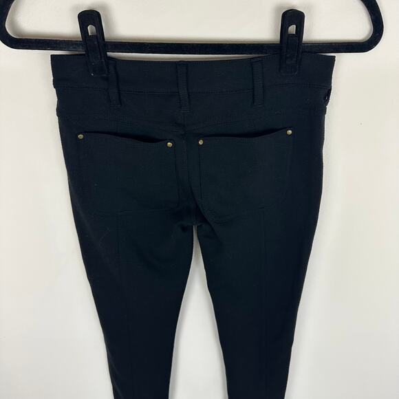 Free People Womens Moto Skinny Slim Fit Classic Low Rise Solid Black Jeggings 24 - Picture 6 of 8